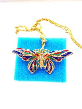 Camrose & Kross Vintage Jacqueline Kennedy Butterfly Pendant & Necklace